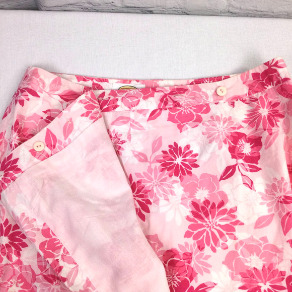 VTG Talbots Women's Barbie Pink Floral Wrap Lined Cotton Maxi Skirt Size 8 - Picture 11 of 16
